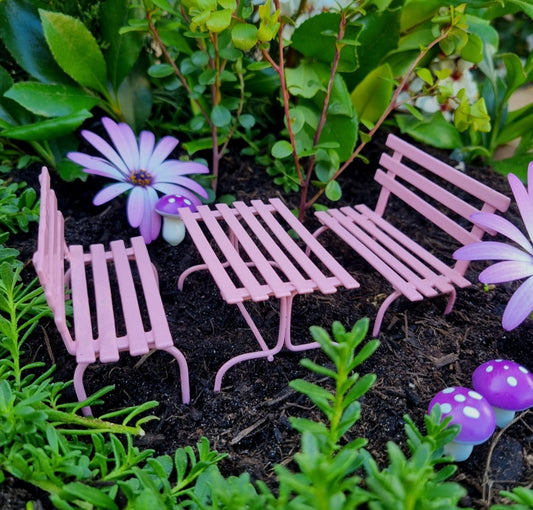 3-Pce Park Bench Set – Pink